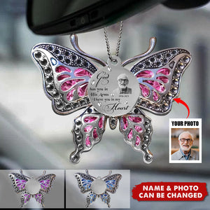 Personalized Memorial Butterfly Aluminum Ornament - Upload Photo - Memorial Gift Idea For Family Member/ Mother's Day/ Pet Lovers