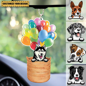 Sit Down Dog Personalized Transparent Acrylic Car Ornament, Personalized Gift for for Dog Lovers, Dog Dad, Dog Mom