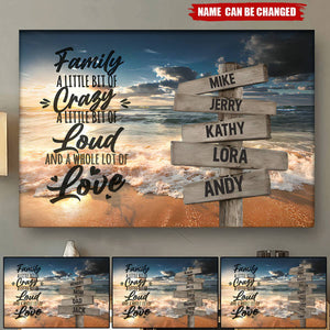 Ocean Sunset Color With Saying 2 Multi-Names Personalized Premium Poster