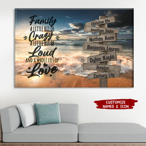 Ocean Sunset Color With Saying 2 Multi-Names Personalized Premium Poster