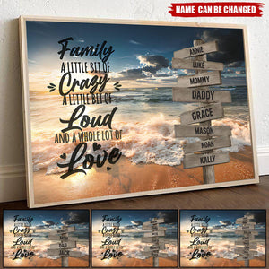 Ocean Sunset Color With Saying 2 Multi-Names Personalized Premium Poster