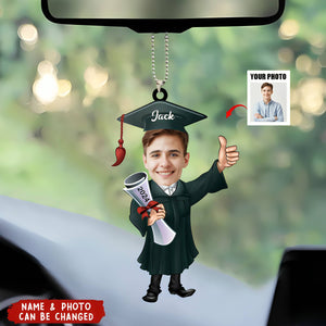 Funny Graduate Caricature - Personalized Graduation Ornament