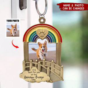 Personalized Rainbow Bridge Pet Memorial Stainless Keychain