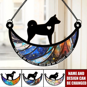 Dogs On The Moon - Personalized Window Hanging Suncatcher Ornament