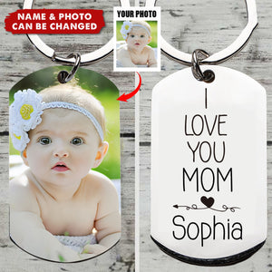 Personalized Photo Keychain Gift For Dad Mom-I Love You -Custom Keychain with Picture-Special Gift