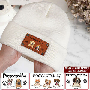 Custom Baby Beanie - Protected By Dogs - Cute Baby Shower Gift - Christmas Gift