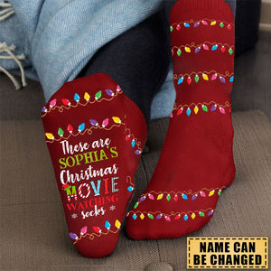 Christmas Movies Watching Socks - Personalized Crew Socks