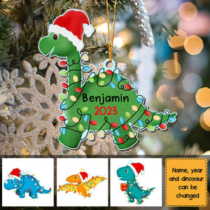 Grandson Son Granddaughter Daughter Dinosaur Christmas Ornament