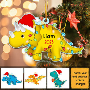 Grandson Son Granddaughter Daughter Dinosaur Christmas Ornament