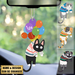 Hanging Cat - New Version - Personalized Car Ornament