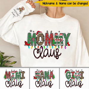 Grandma Claus Christmas Personalized 2D Sweatshirt Sleeve Custom