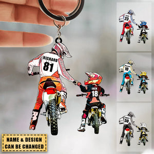 Personalized Motocross Keychain with custom Name, Number & Appearance