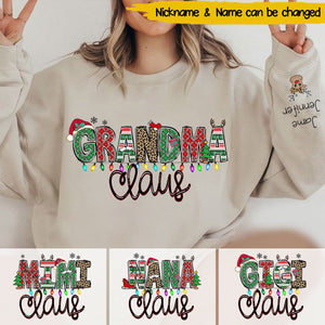 Grandma Claus Christmas Personalized 2D Sweatshirt Sleeve Custom