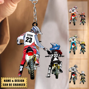 Personalized Motocross Keychain with custom Name, Number & Appearance