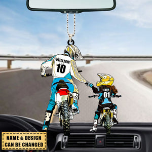 Personalized Motocross Car Ornament with custom Name, Number & Appearance