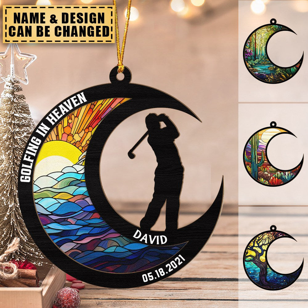 Fishing In Heaven - Personalized Suncatcher Ornament