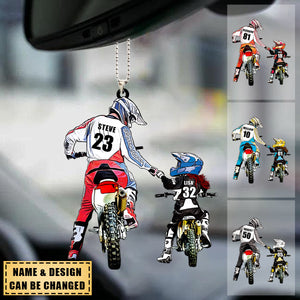 Personalized Motocross Car Ornament with custom Name, Number & Appearance